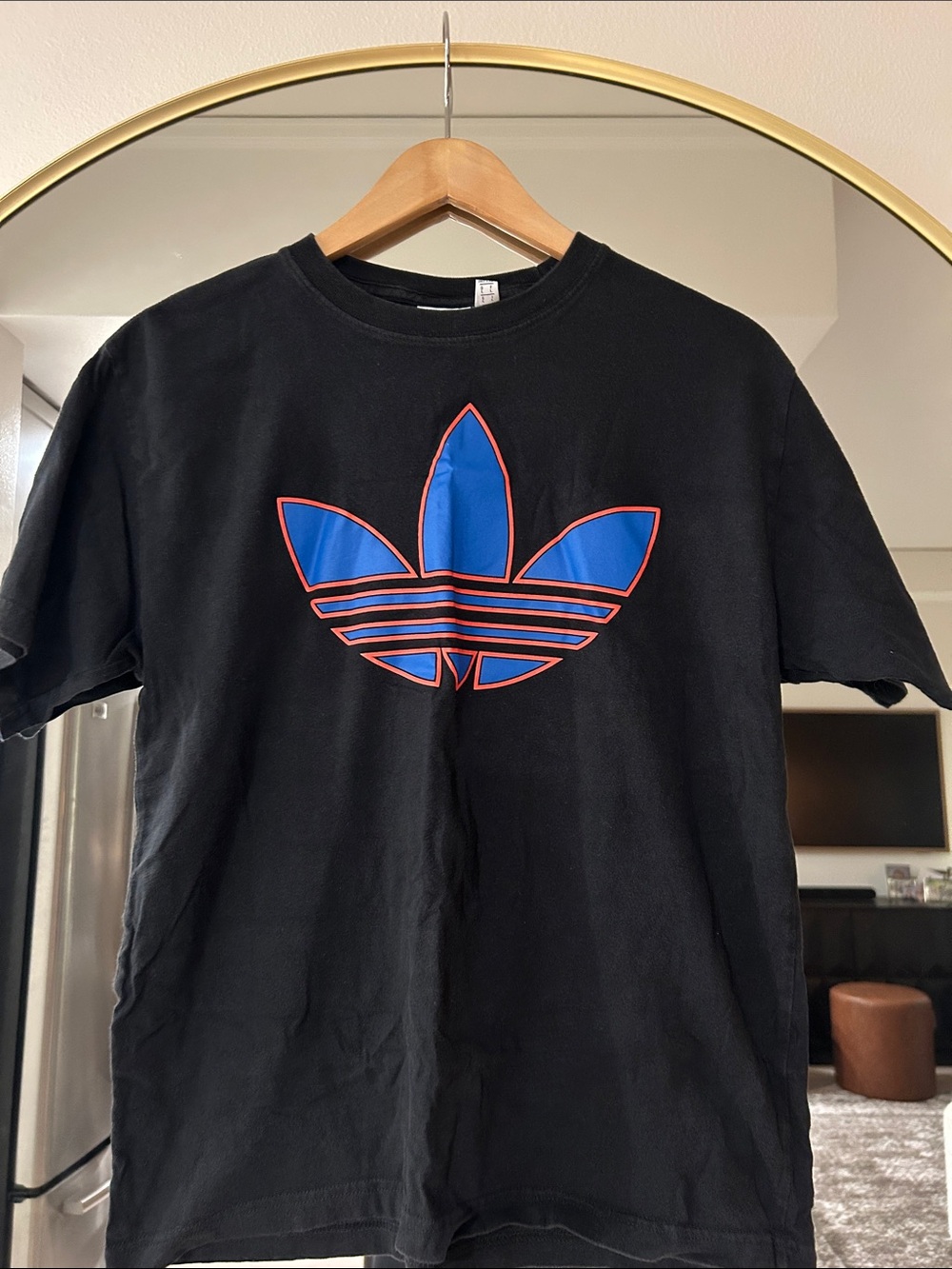 adidas Black Tee with White Trefoil Logo- Vintage- NWOT
